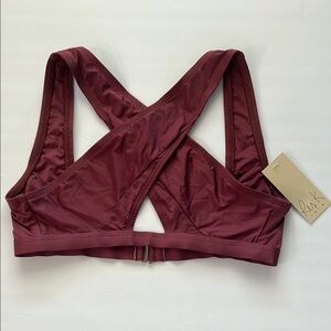 Ris-K Dippin' Daisy's sangria cross over bikini swim top size small NWT